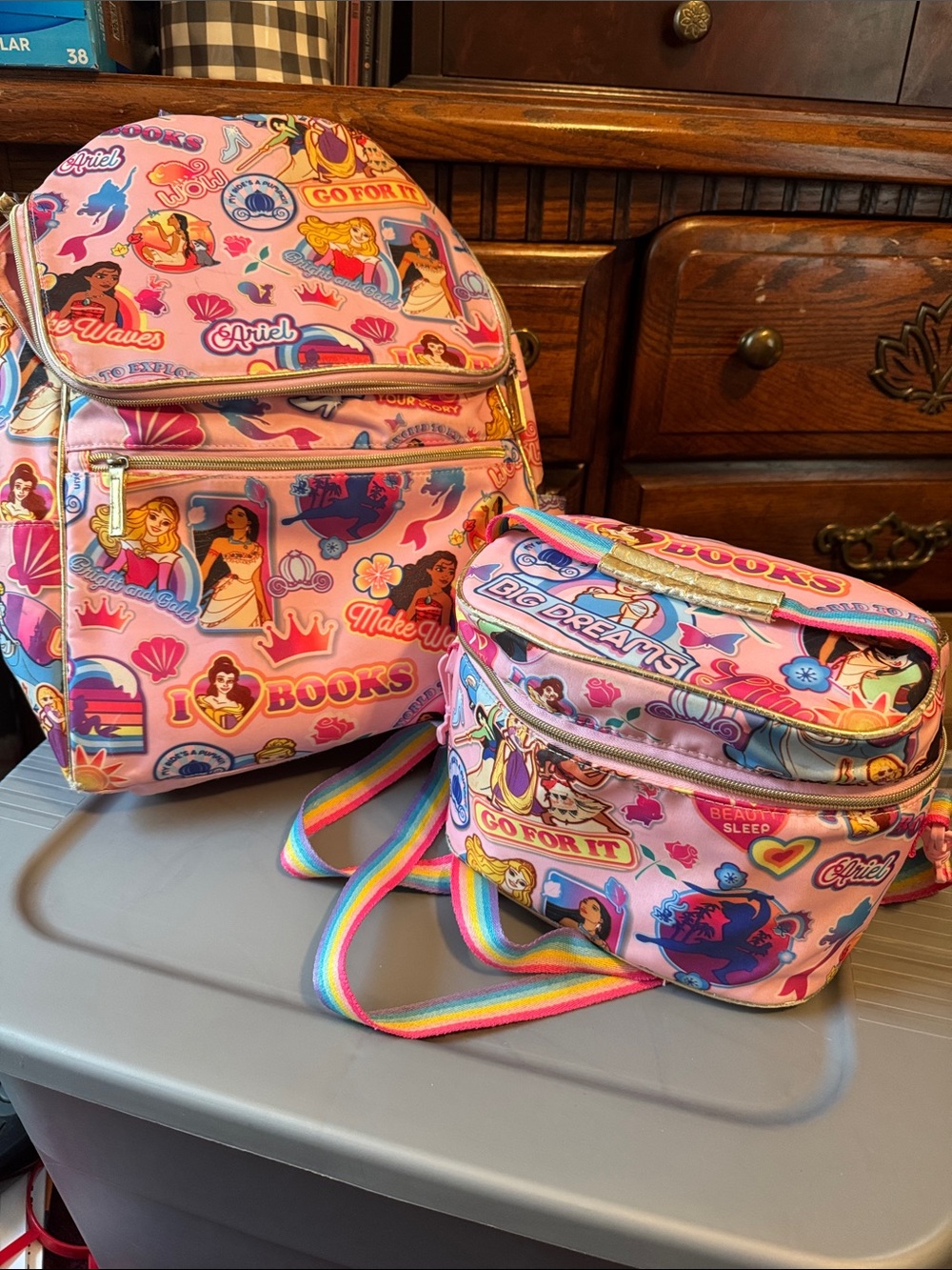 Disney Store Princess Backpack & Lunch Bag Set